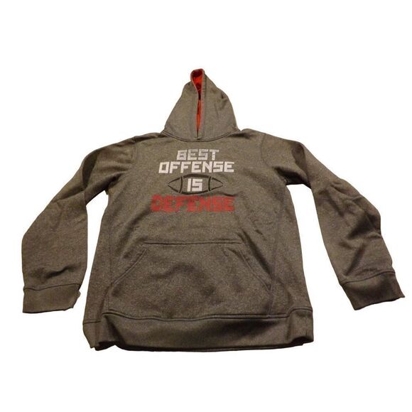 Tek‎ Gear Football Hoodie Men Sz XL Best Offense Is Defense Sportswear - Picture 1 of 7